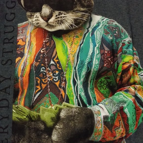 Cat tShirt Everyday Struggle Tabby UNISEX gray tabby gift Gangsta - Picture 5 of 12